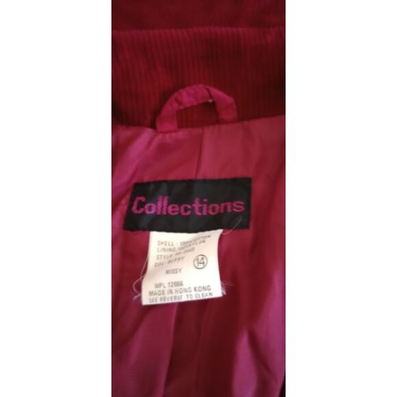 Collections Missy Size 14 Col. Berry Corduroy Professor Blazer - Vintage - Picture 6 of 7